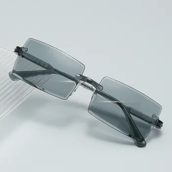 2023 Commuter Frameless Trimmed Rectangle Men's Sunglasses Fashion Street Shooting Trendy Sunglasses For Women gafas hombre 1