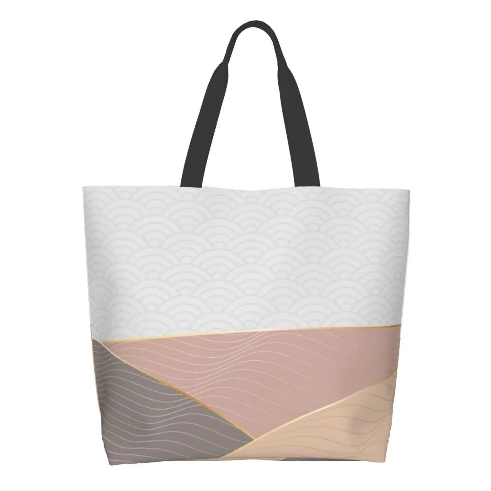 Large Shopping Bags Tote Bag for Women Reusable Beach School Shoulder Shopper Sack Casual Canvas Shopping Bag Pattern Classy