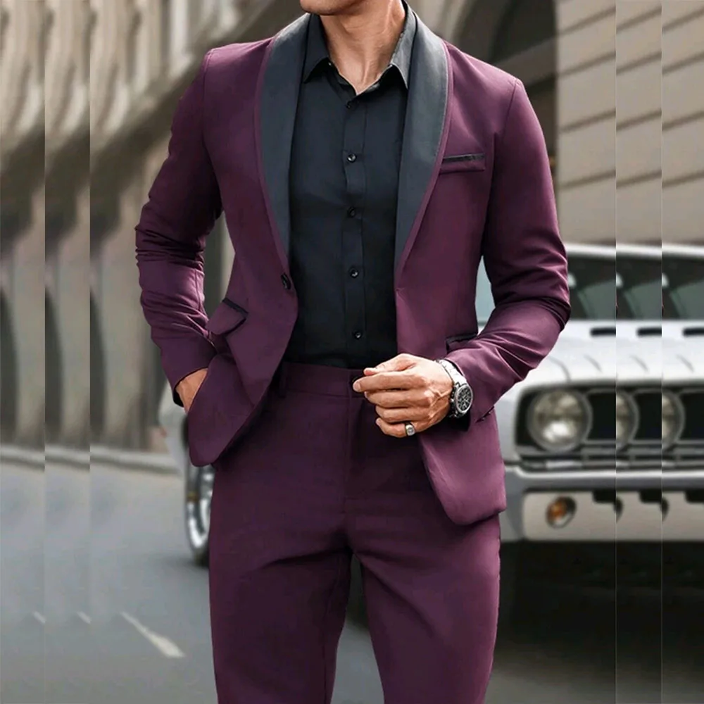 Элегантные мужские костюмы комплект из двух предметов куртка брюки наряды на