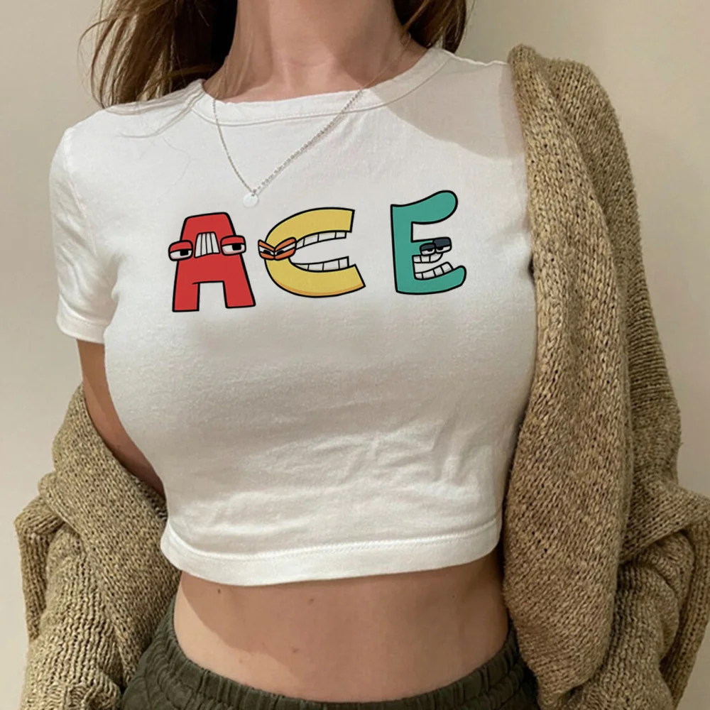 

Coloring Alphabet Lore 90s yk2 cyber y2k crop top girl streetwear trashy 2000s tshirt