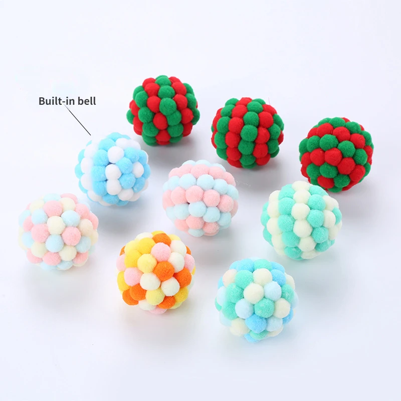 

1pc Pet Supplies Funny Soft Pet Cat Toy Mimi Plush Ball Pet Dog catToys Balls Interactive training Pet Toys Throwing Toys