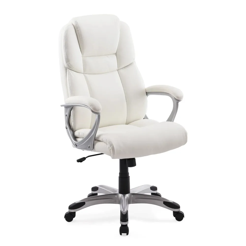 

NeuType Medium-Back Executive Ergonomic Office Chair Leather Computer Desk Chair with Lumbar Support White