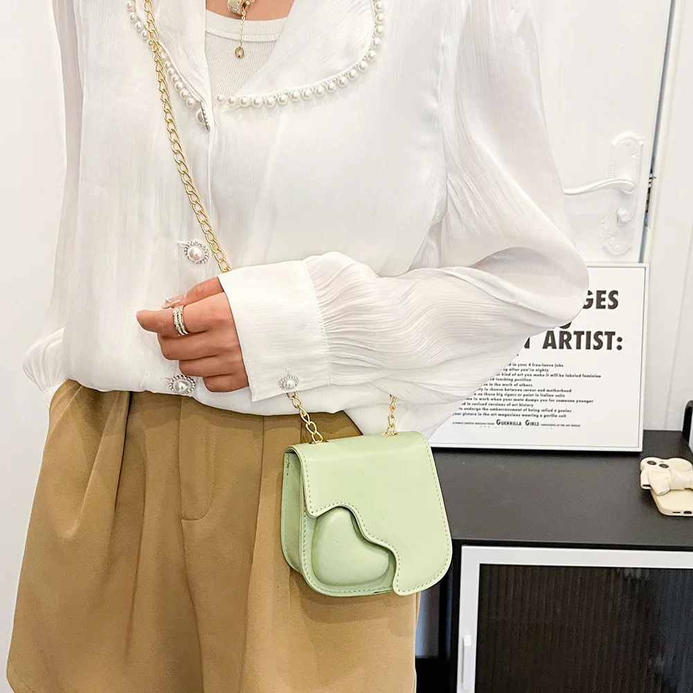 

Fashion Crossbody Handbags PU Leather Women Love Mini Coin Purse Irregular Shoulder Messenger Chain Bag for Girl Ladies Wallets