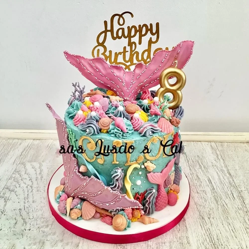 For 4PCS Marine Theme Fondant Silicone Mold Seaweed Sea Fish Crab Coral Conch Shells Shape DIY Handmade Baking Tools