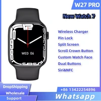 new iwo w27 pro series 7 nfc smart watch ai voice bluetooth call wireless charging1 81 inch screen pro smart watch pk dt7max w17