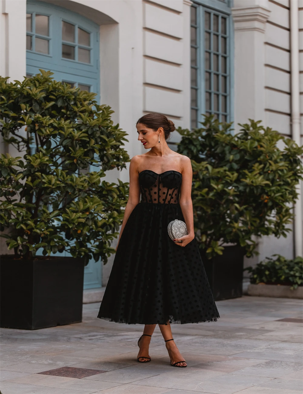 

Современные платья для встречи выпускников для женщин, эффектные простые прозрачные бриллиантовые платья длиной ниже колена для выпускног...