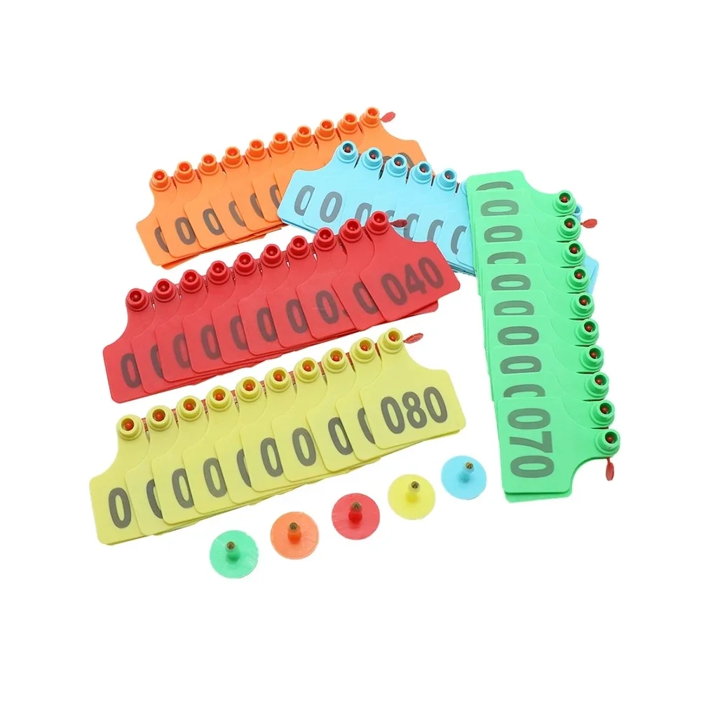 100 комплектов животных крупного рогатого скота коровы бирки для ушей со словами