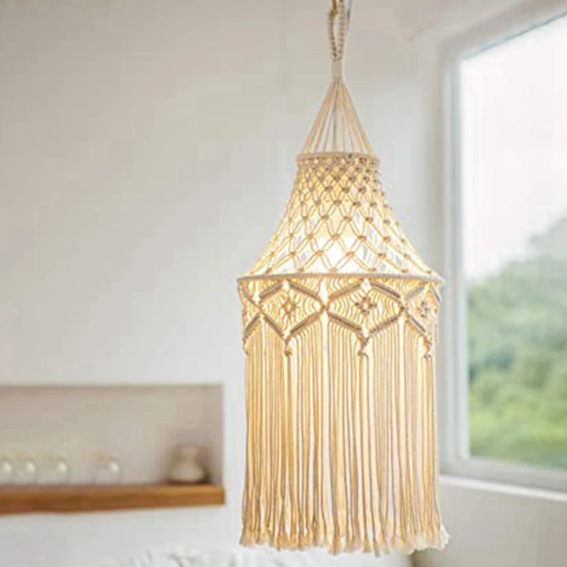 5X Macrame Lamp Shade Hanging Pendant Light Cover Modern Office Bedroom Living Room Nursery Dorm Room Bohemian enlarge
