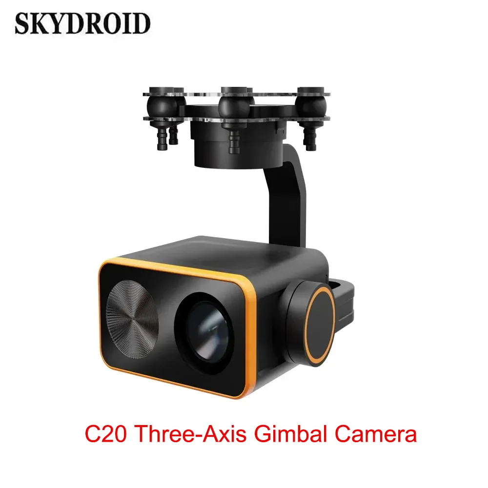Фото Камера Skydroid C20 с трехосевым стабилизатором, ночным видением 1080P, 22-кратным оптическим зумом и стабилизированным прожектором для дронов H16 H30 с дистанционным управлением №2