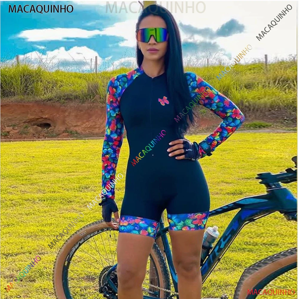 Велосипедный комбинезон с бабочками женский летний велосипедный костюм длинным