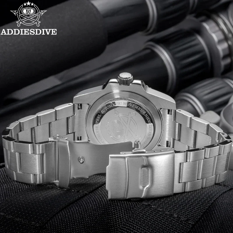 ADDIESDIVE AD2064 Мужские роскошные автоматические часы 20 бар Водонепроницаемые