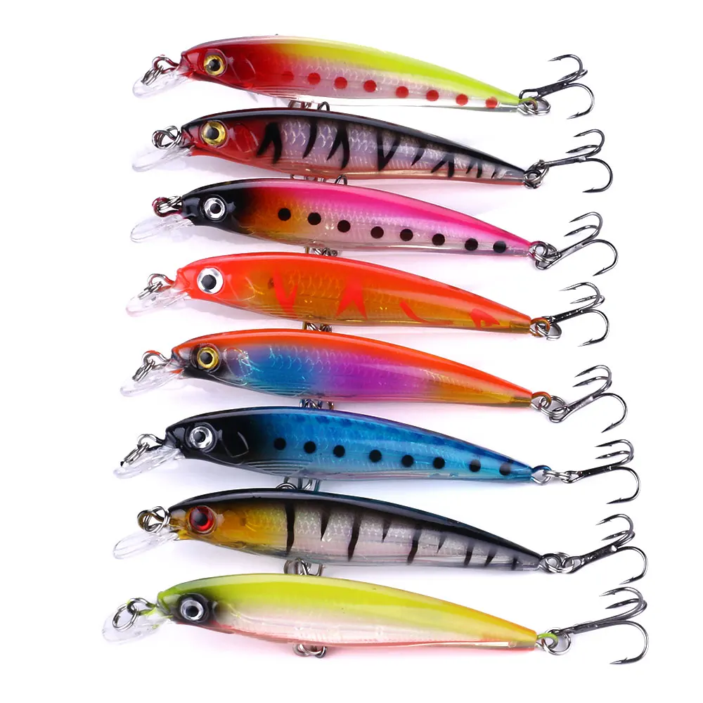 

8Pcs/Lot 9cm 7g Minnow Laser Fihsing Lure Isca Artifical Hard Bait Kit Jerkbait Wobbler Crankbait Trolling Bass Pike Pesca