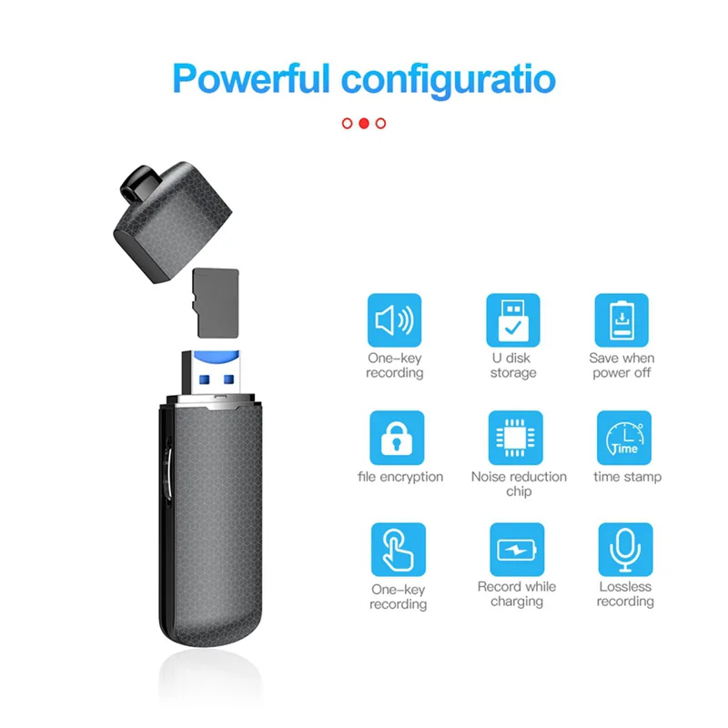 16/32GB Digital Voice Recorder Small Pocket Tape Recorder USB Flash Disk Dictaphone Portable Voice Activated Audio Recorder Q82