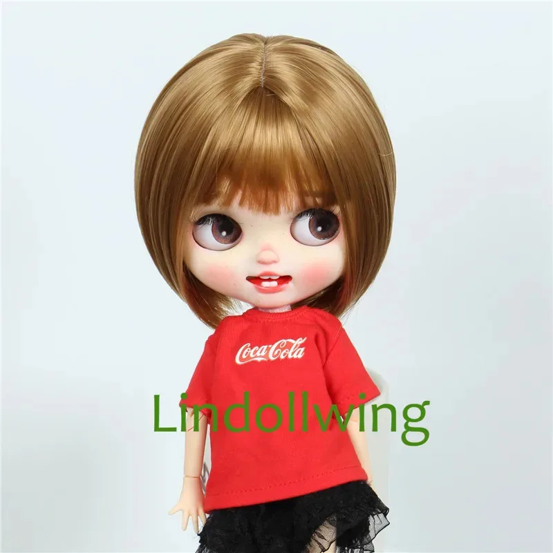 Фото Короткий прямой парик для кукол Blyth Qbaby Amydoll, 9-10 дюймов, коллекционная серия. №5