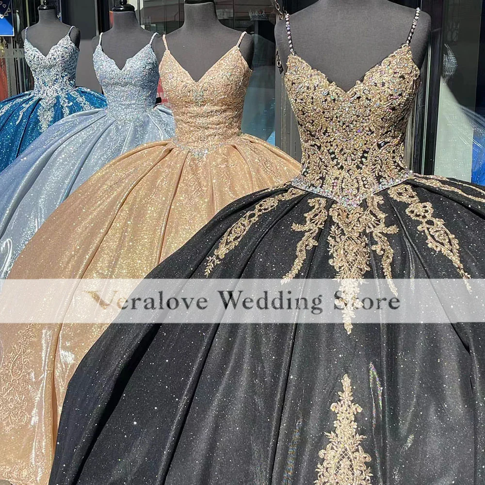 

Блестящие платья для 15-летнего Quinceanera, Платья с запахом, блестками, шнуровкой на спине, короткими рукавами, милые наряды для вечеринки 16