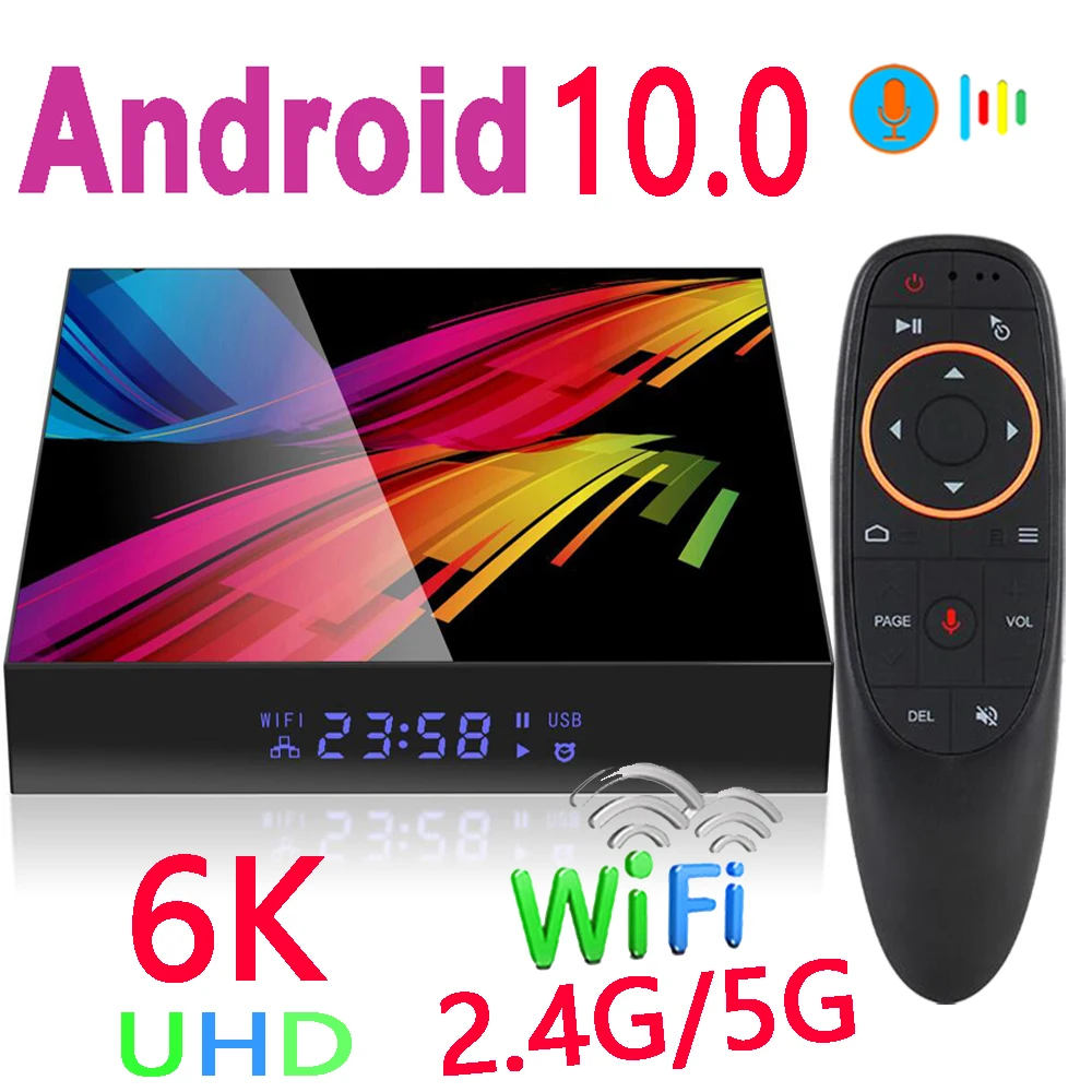 

Умная ТВ-приставка STUOTOP ST1 Android 10,0 6K 3D поддержка BT голосовой помощник Wifi 2,4G & 5,8G высокая производительность телеприставка медиаплеер