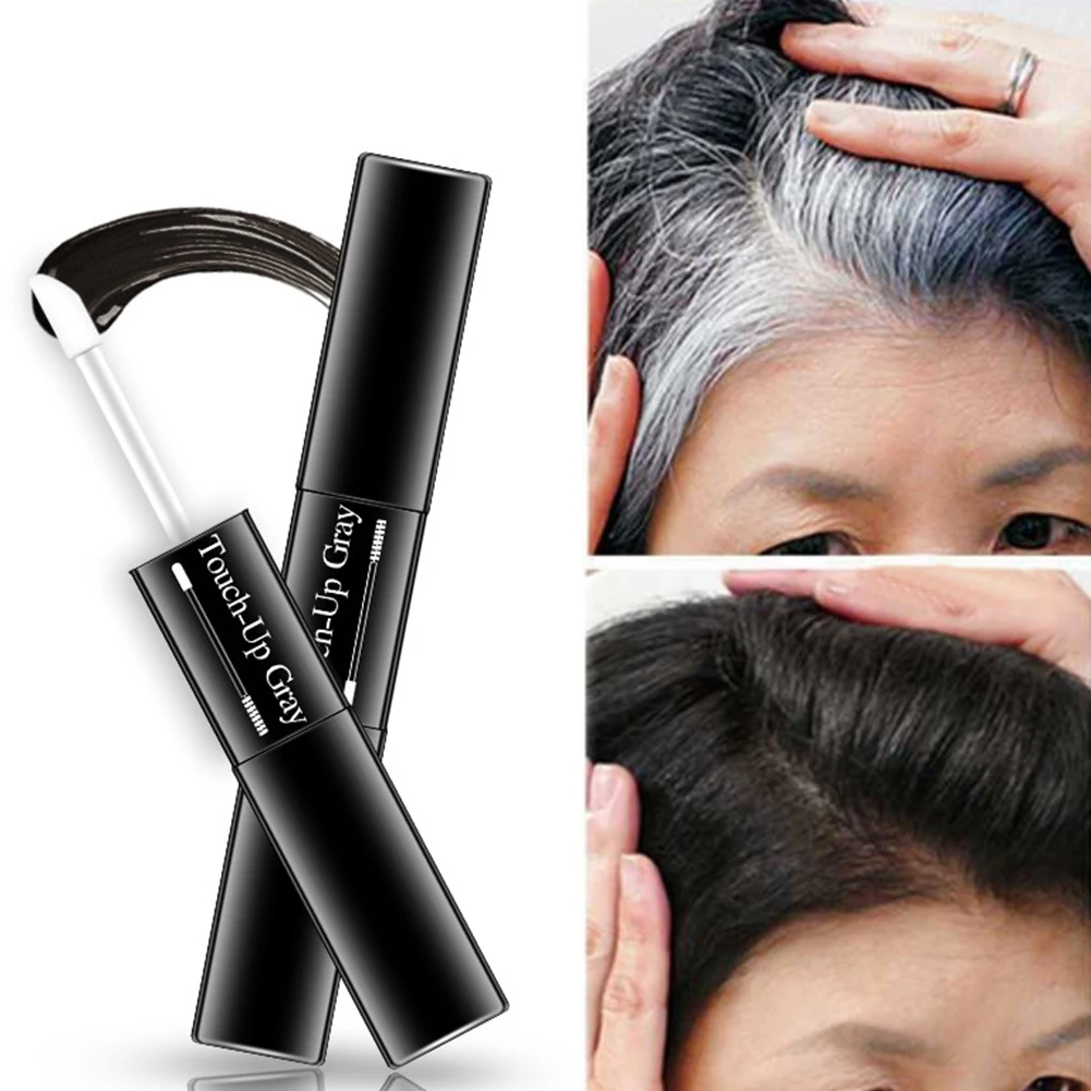

Одноразовая краска для волос 7 мл, мгновенное покрытие корней, белые волосы, двойная головка, Мягкие Кисти для волос, краска для волос, одноразовая серая и темная
