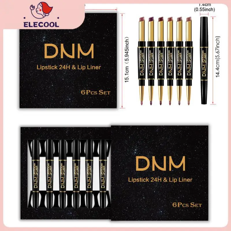 

DNMDouble-head Lip Liner Set Matte Lipstick Waterproof Easy To Wear Natural Long Lasting Moisturizing Makeup TSLM1
