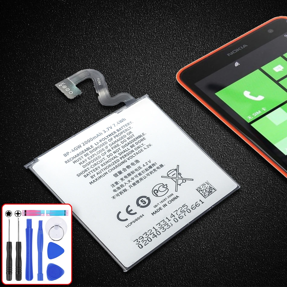 BP-4GW BP4GW 2000mAh Сменный аккумулятор для Nokia Lumia 920 920T BP4GW/BP 4GW литий-полимерные батареи +
