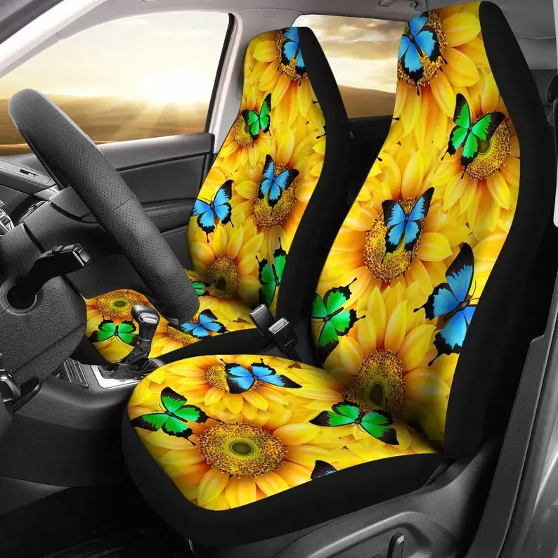 

Best Butterfly Car Seat Covers, Butterfly Lover Front Car Cover Gift, Custom Car Seats, Pair Of Covers, Sunflower Car Seat Print