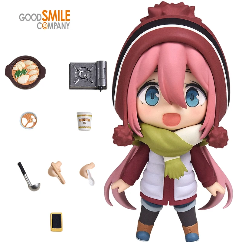 

10Cm Original Good Smile Gsc Nendoroid Yuru Camp Laid-Back Camp Kagamihara Nadeshiko Kwaii Q Version Action Figure Model Toy
