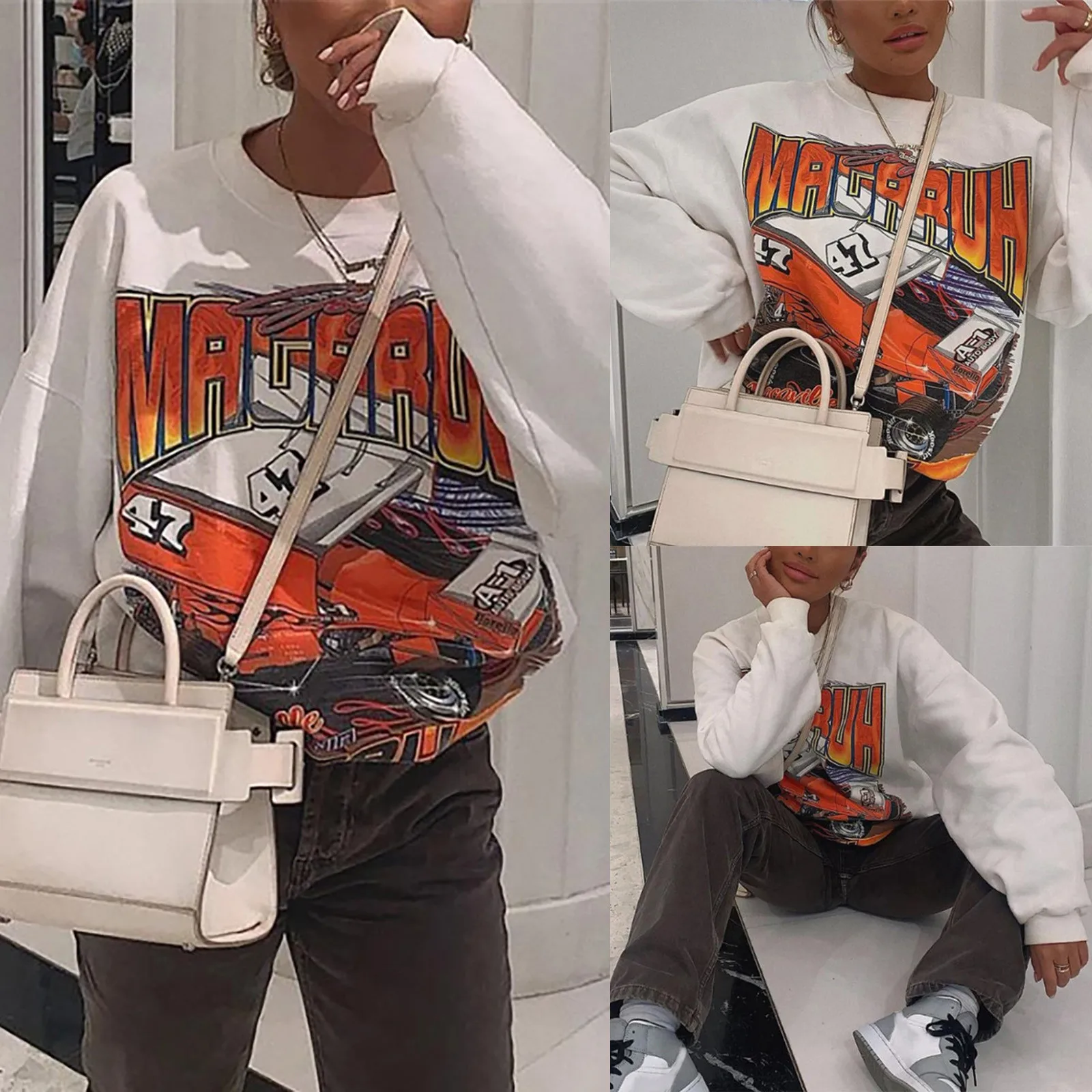 

Футболка женская классическая с круглым вырезом, уличная крутая рубашка с принтом, популярные простые зимние Графические футболки с длинны...