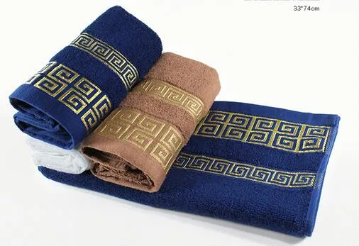 

50pcs/lot new arrives ! luxury men face towel soft cotton face hand towel bath towel 33*74cm solid towel