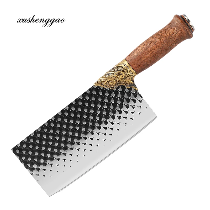 

Кухонные ножи Longquan ручной работы, кованые 8-дюймовые острые резаки, мясницкий нож, китайский шеф-повар, медная зерна, китайский мессенджер