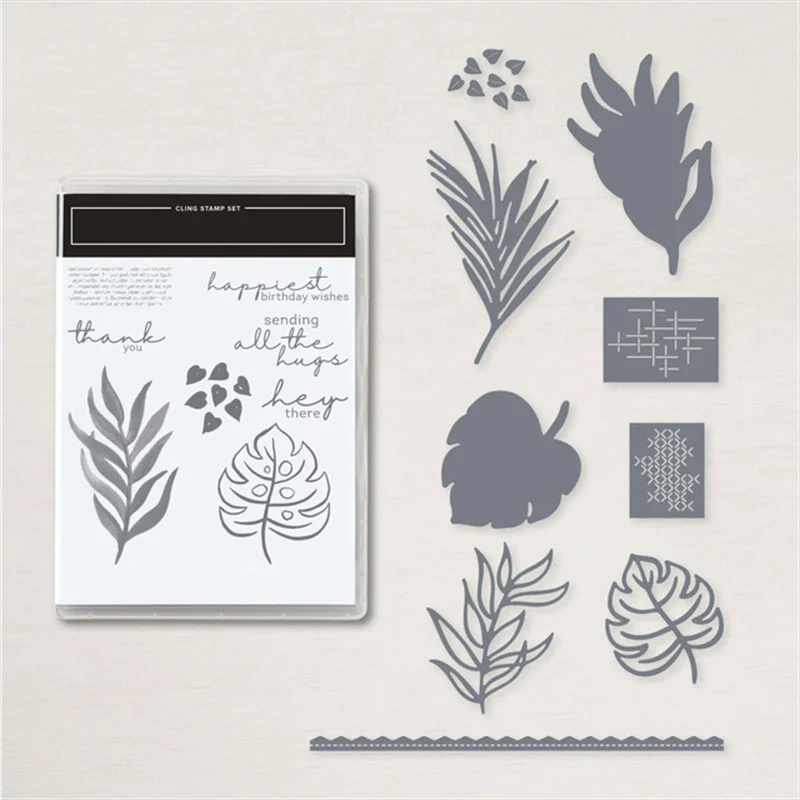 

Leaf Metal Cutting Dies And Rubber Stamps For Scrapbooking DIY Diary Embossing Decorative Greeting Handcraft 2023 New Arrivals