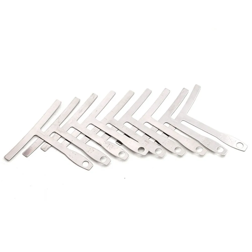 

66*70mm Understring Radius Gauge 9Pcs Guitar Neck Notched Straight Edge Builder Measure Under String Radius Gauge