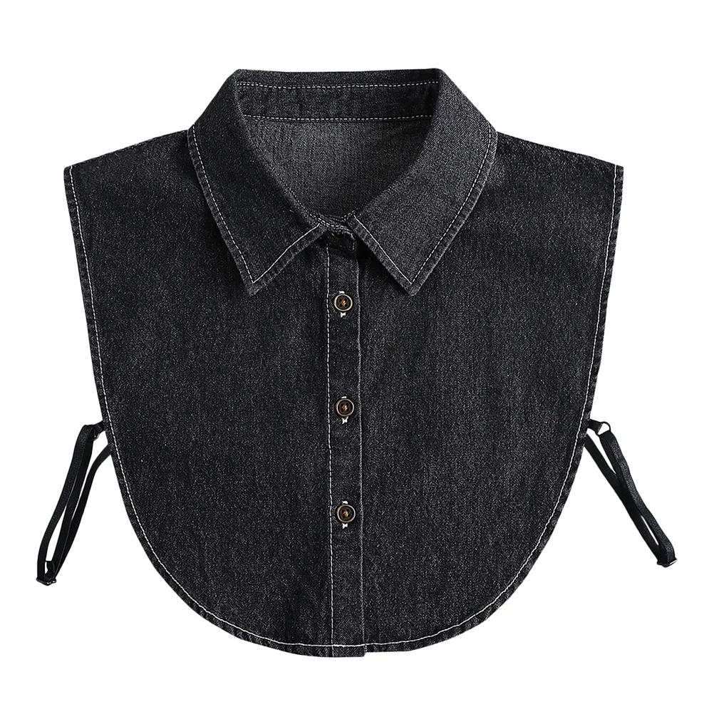 

Fake Collar Convenient Detachable Comfortable False Collar Denim Fake Collar Lady Faux Collar Leisure Shirt Fake Collar
