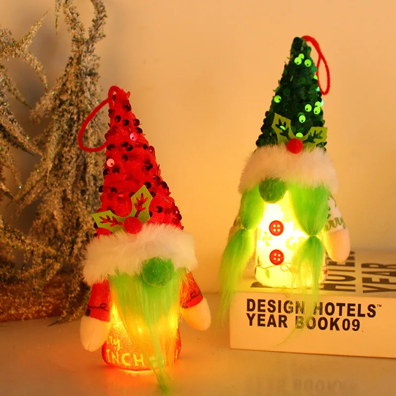 

Lighted Tomte Gnomes Christmas Ornaments Handmade Swedish Santa Gnomes Plush Santa Elf Lights Table Home Decor Ornaments