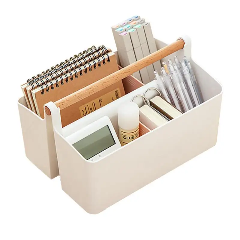 

Household Portable Storage Basket With Handle Desktop Bathroom Makeup Storage Box Large Capacity Closet Organizer For Home