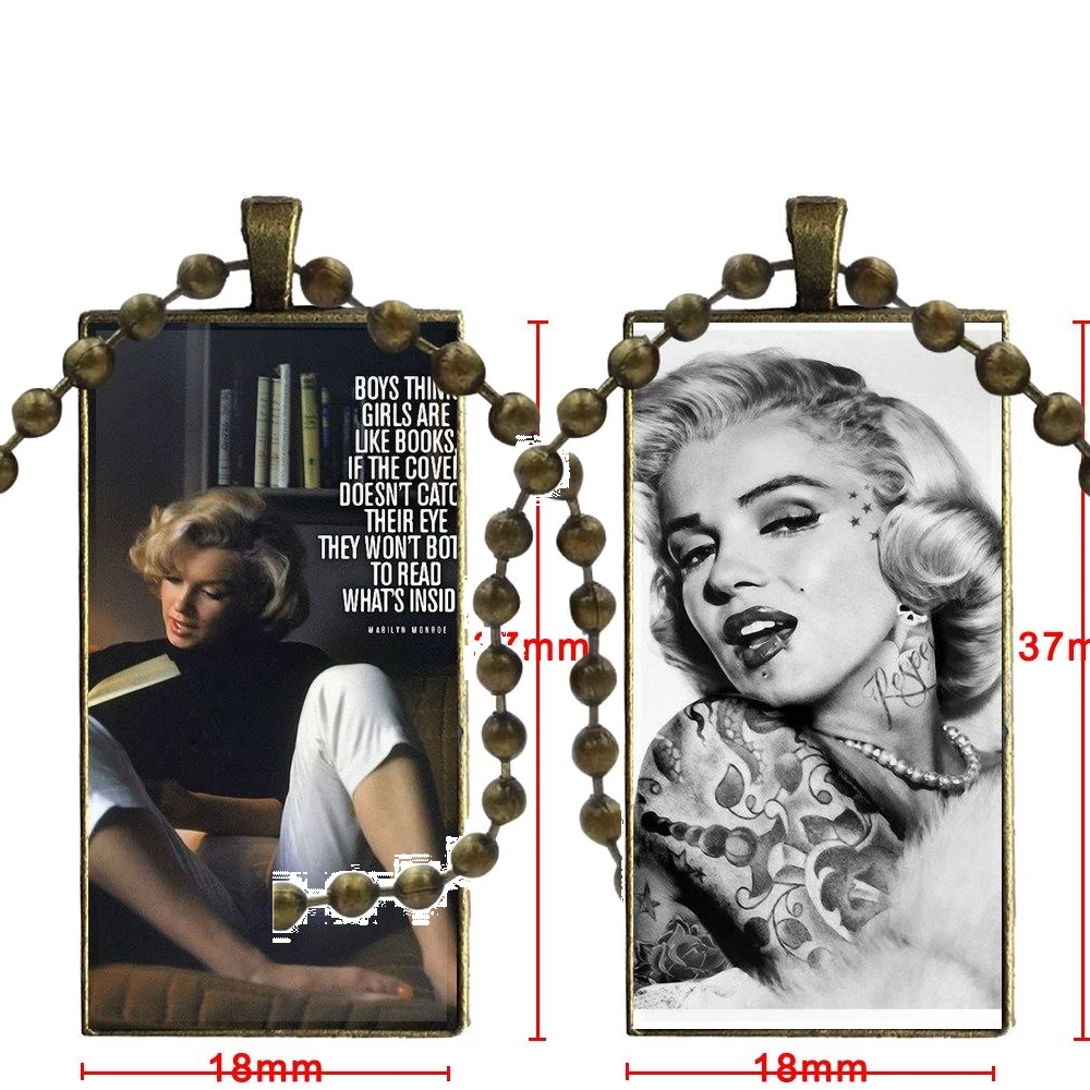 

Marylin Monroe Quotes Funny Fashion Glass Cabochon Pendant Black Hematite Necklace With Women Steel Plated Statement Jewelry
