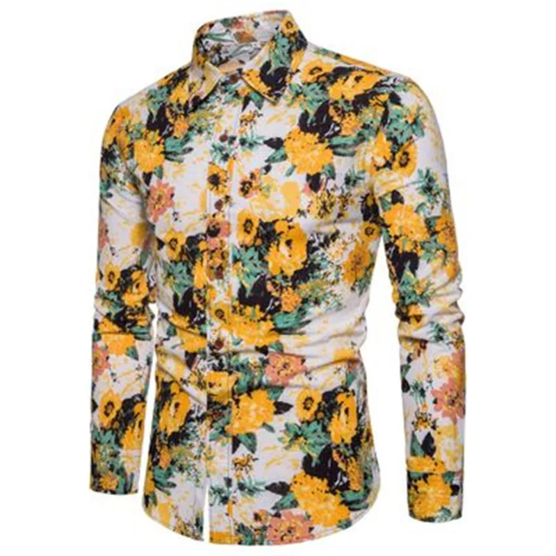 

Print Shirt Men Oversize Longsleeve Men's Clothing Party Mens Shirts New Fashion Clothes Trends Multiple Style Florida Shirt 5XL