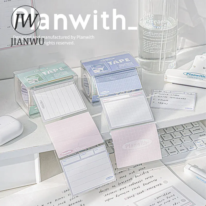 

JIANWU 40/60 Sheets TAPE Dual Purpose Note Roll Creative DIY Pull-out Sticky Notes Student Supplies Stationary