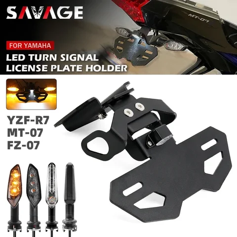 Светодиодный указатель поворота Fender Eliminator для YAMAHA MT07 FZ07 YZF R7 2014-2024 MT-07, держатель номерного знака мотоцикла, светильник MT FZ