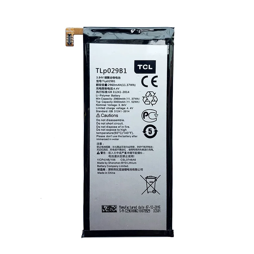 Оригинальный TLp029B1 TLp029B2 2960 мАч для TCL Alcatel OT-5095 5095B 5095I OT-5095K/L/Y Touch Pop 4S литий-ионный