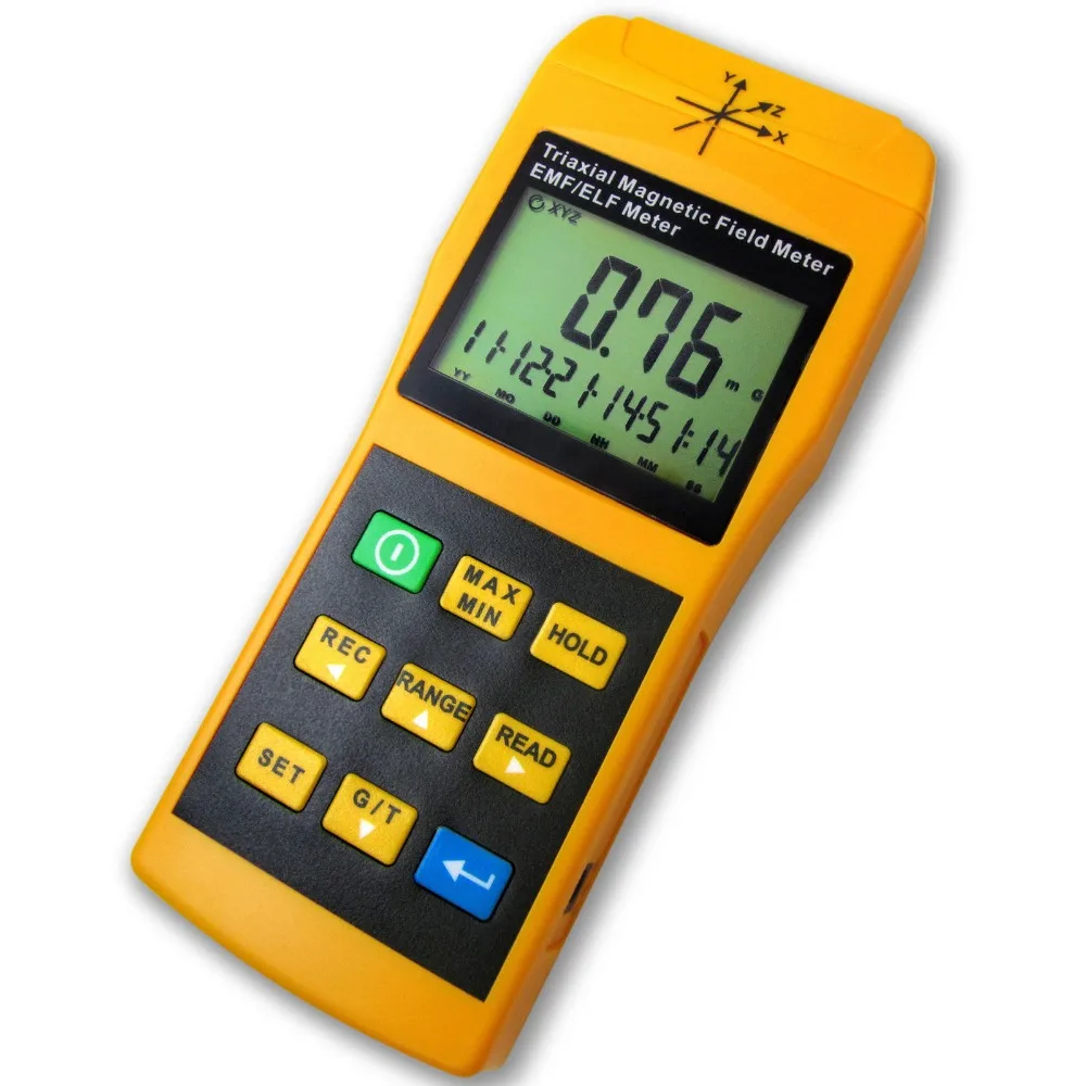 

3-Axis Gauss EMF ELF Meter Detector, Electromagnetic Field Radiation Intensity 20/ 200/ 2000 mG & uT for Microwave Computer Line