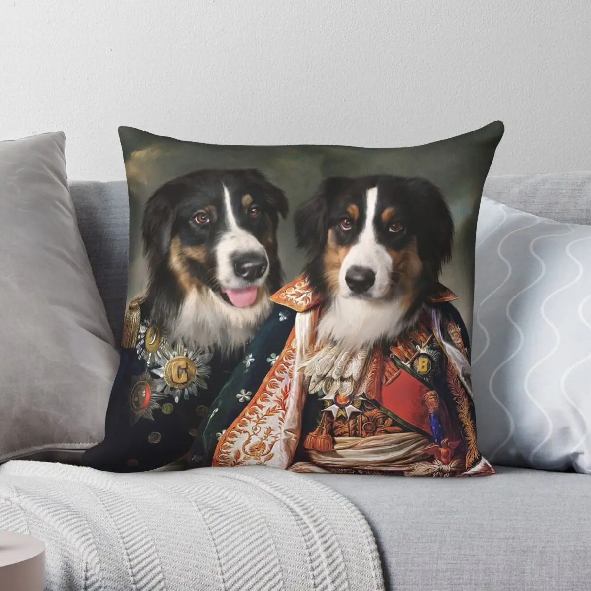 

Квадратный чехол для подушки с изображением собаки Бонни и Клайда, чехол из полиэстера и льна, бархатный креативный декоративный чехол для подушки на молнии, чехол для автомобильной подушки