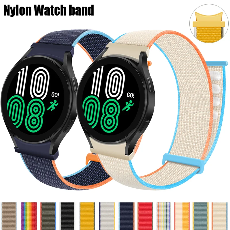 

Ремешок нейлоновый без зазора для Samsung Galaxy Watch 4, классический браслет 46 мм 42 мм galaxy watch 4 40/44 мм, браслет с изогнутым концом