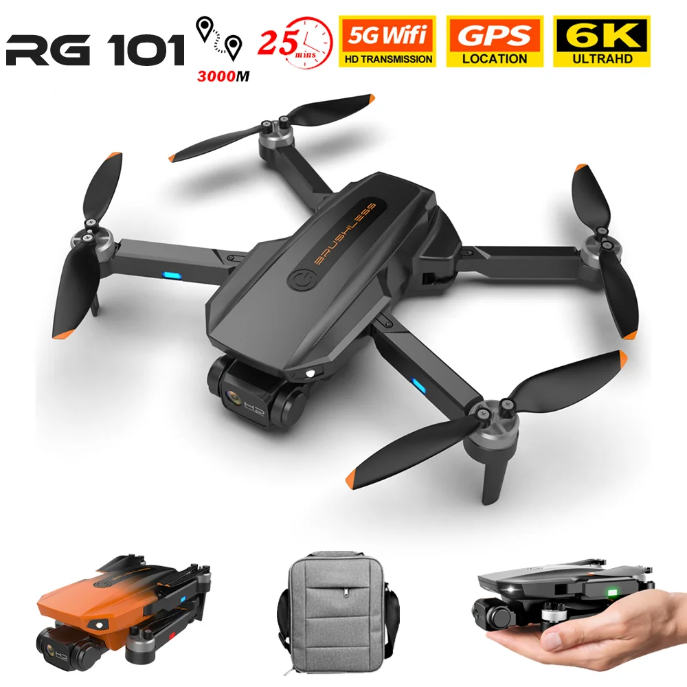 

Новинка, профессиональный Дрон RG101 MAX с GPS, 6K, двойная HD-камера, расстояние 3 км, фотоаппарат, Wi-Fi, FPV, бесщеточный двигатель, складной Радиоуправ...