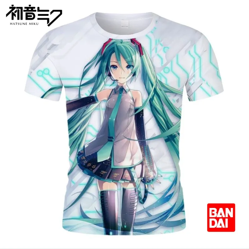 

Bandai Hatsunemi cartoon animation peripheral 3D printing thin T-shirt cute kawaii couple short-sleeved T-shirt new wholesale