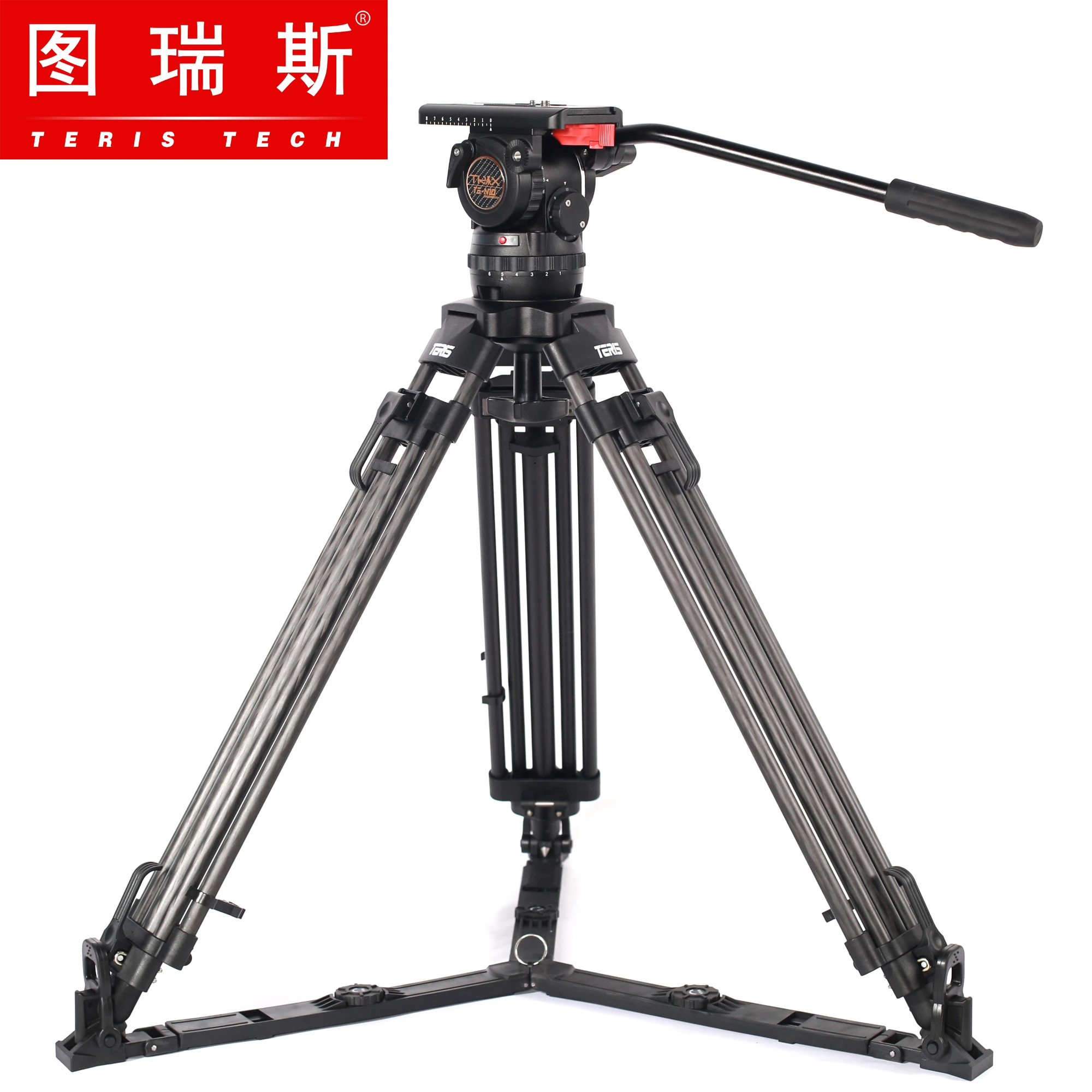 

TERIS TS-N10T Carbon Fiber Video Camera Tripod Professional Tripod Kit with Fluid Head 10 Dynamic balance Load 12KG VS V15T