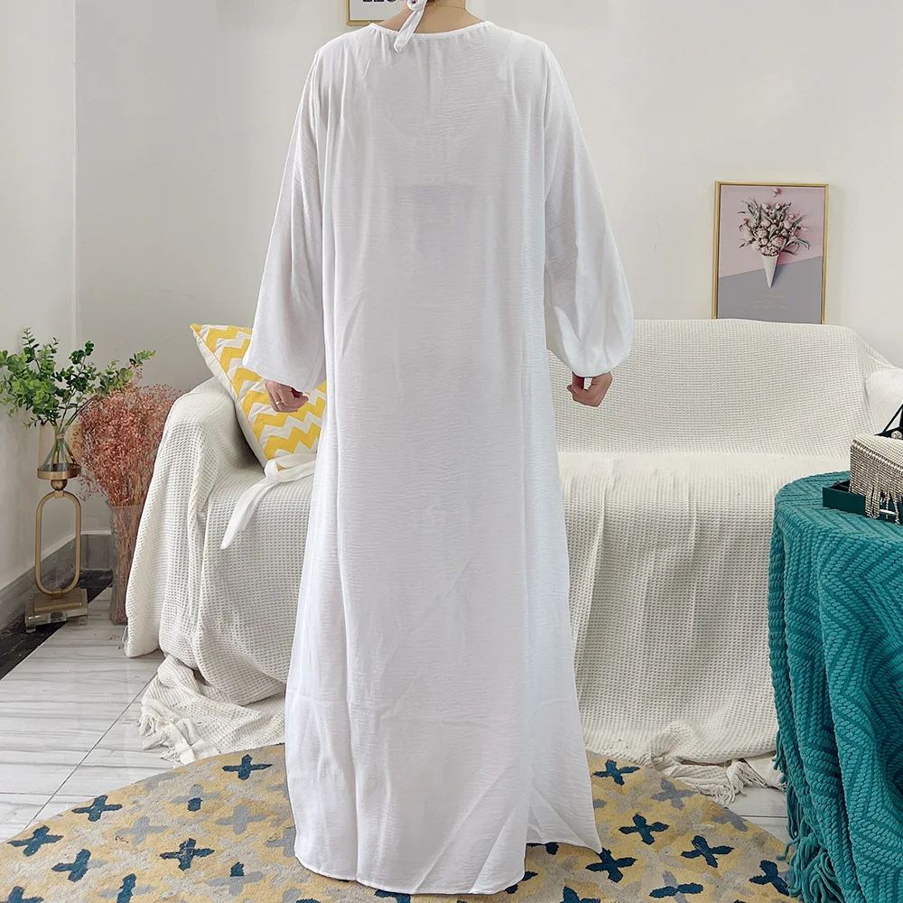 Ramadan Satin Abaya Inner Dress Muslim Hijab Slip Long Dresses Under Abayas for Women Dubai Islam Clothing Turkey Modest Outfit