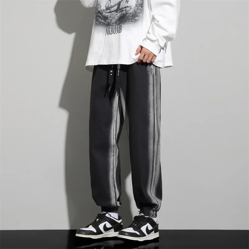 Прямые джинсы в американском стиле свободные модные брендовые повседневные