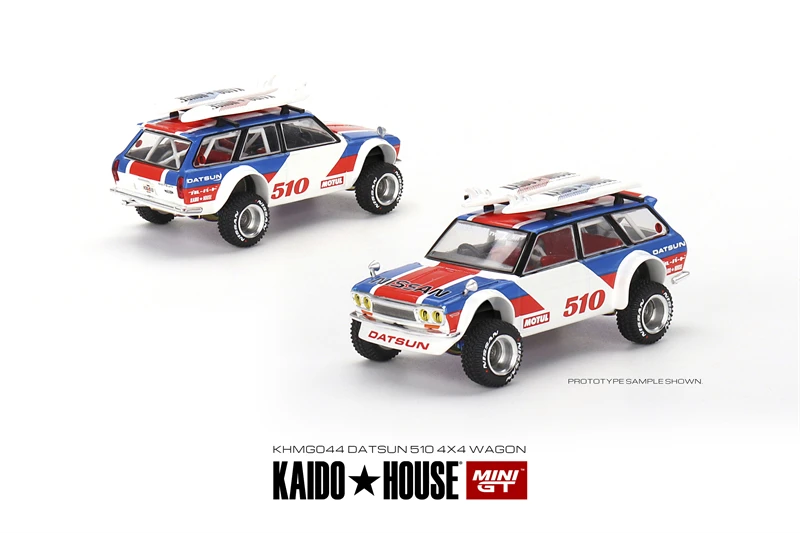 

Kaido House x MINI GT 1:64 Nissan Fairlady Z GT Omori Works / Datsun KAIDO 510 Wagon Surf Safari RS литой автомобиль модель