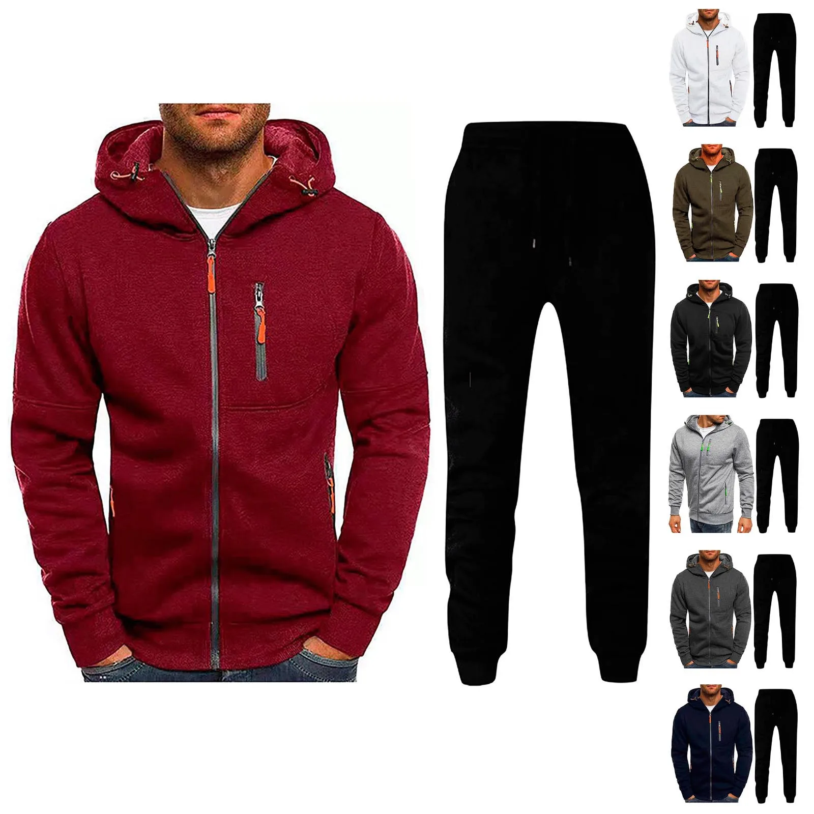 

New Men's Clothing Men's Outdoor Sport Sets Man Casual Sweater Outwear Suit 2-Piece Hoodies+Pants Sports Fitness Sweatsuit