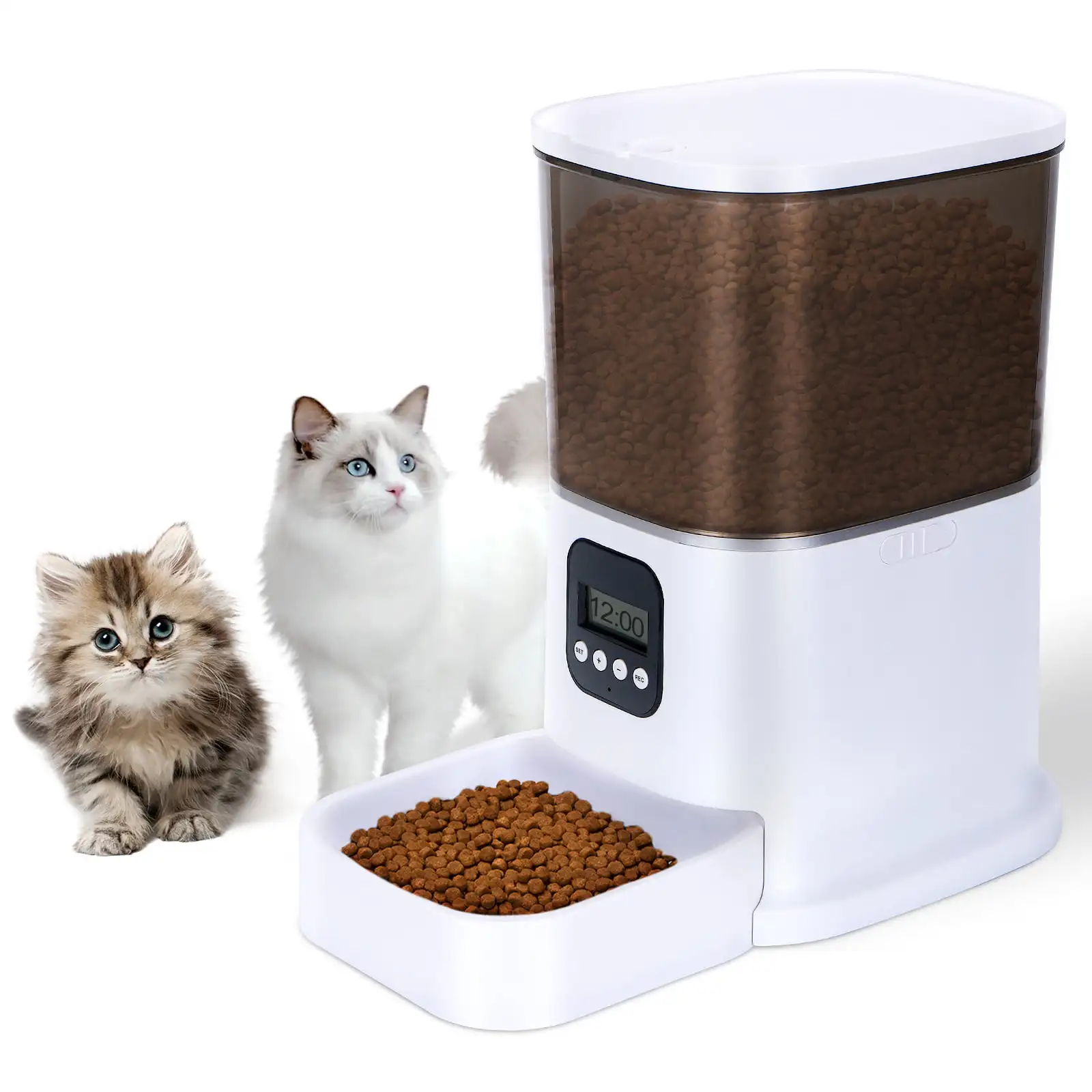 

Cat Feeder- 6L Auto Pet Dry Food Dispenser with Desiccant Bag