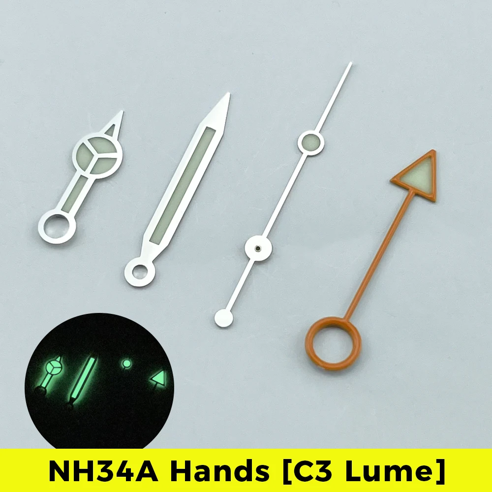 NH34A часы с ручным модом для NH34 механизм SKX SSK Mod Super C3 Lume 4-hand Master GMT 24 часа Hand Explorer